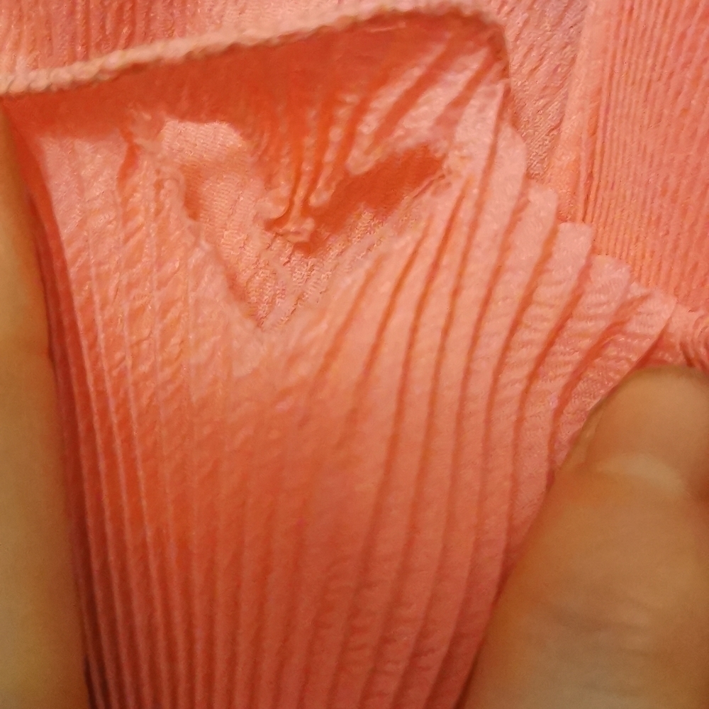 Vintage 1960s Blouse Pleated Jabot Pink Medium - Picture 6 of 7